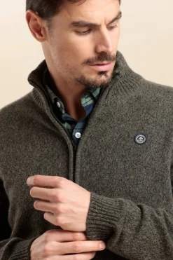 Cheap Cardigan zippé avec laine moulinée TANDEM Homme Pulls, Cardigans
