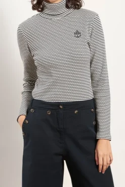 Online col roulé rayé MARCEL en coton Femme Tshirts