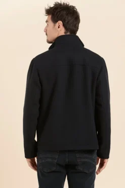 New manteau court BARNES en drap de laine Homme Manteaux|Cabans