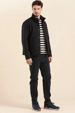 New manteau court BARNES en drap de laine Homme Manteaux|Cabans