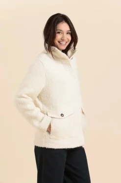 New manteau court FLAQUE en lainage Femme Manteaux