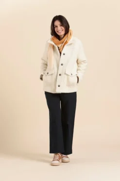 New manteau court FLAQUE en lainage Femme Manteaux
