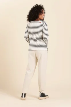 Store mariniere avec broderie coeur Femme Marinières