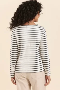Hot mariniere avec serigraphie Corail Femme Marinières