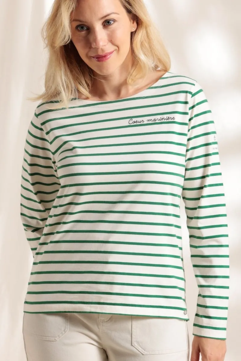 Online Marinière brodée en coton bio Femme Tshirts|Marinières