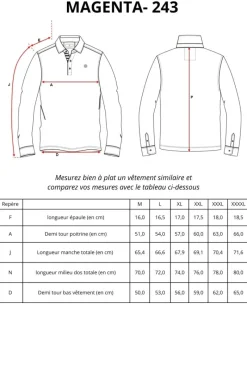 New polo MAGENTA avec détails rayés Homme Sweats