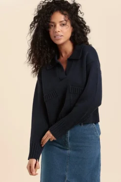 Cheap pull col vareuse TRAPANI avec poches laine Femme Pulls, Cardigans|Vareuses