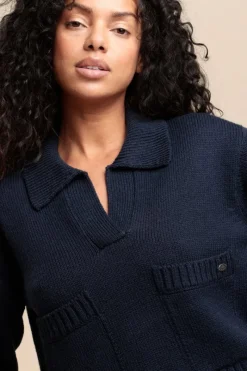 Cheap pull col vareuse TRAPANI avec poches laine Femme Pulls, Cardigans|Vareuses