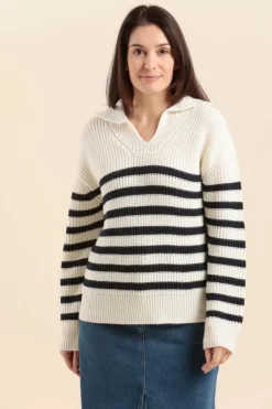 Online pull rayé col vareuse TANGUY Femme Vareuses|Pulls, Cardigans