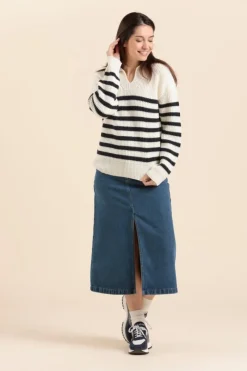 Online pull rayé col vareuse TANGUY Femme Vareuses|Pulls, Cardigans
