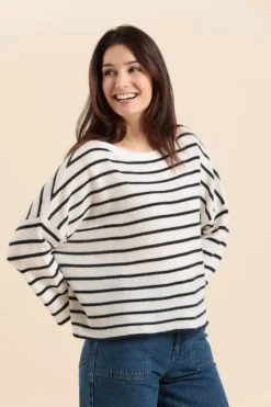 Cheap pull TAKI oversize à rayures Femme Pulls, Cardigans