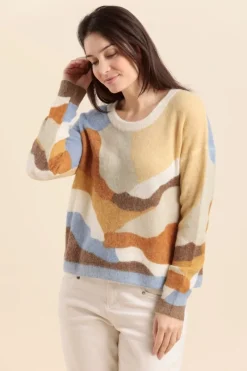 Store pull TRACADIE motif camouflage en laine Femme Pulls, Cardigans