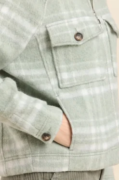 Cheap veste VARRO à carreaux en laine Femme Manteaux|Vestes